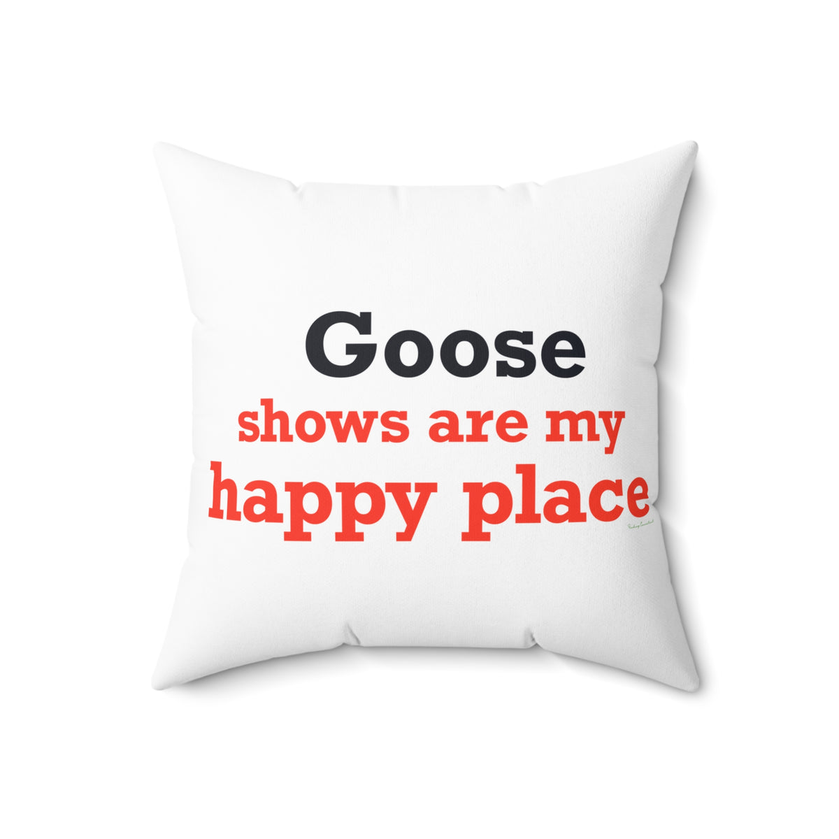 Goose Shows Are My Happy Place - Blue & Orange Polyester Square Pillow