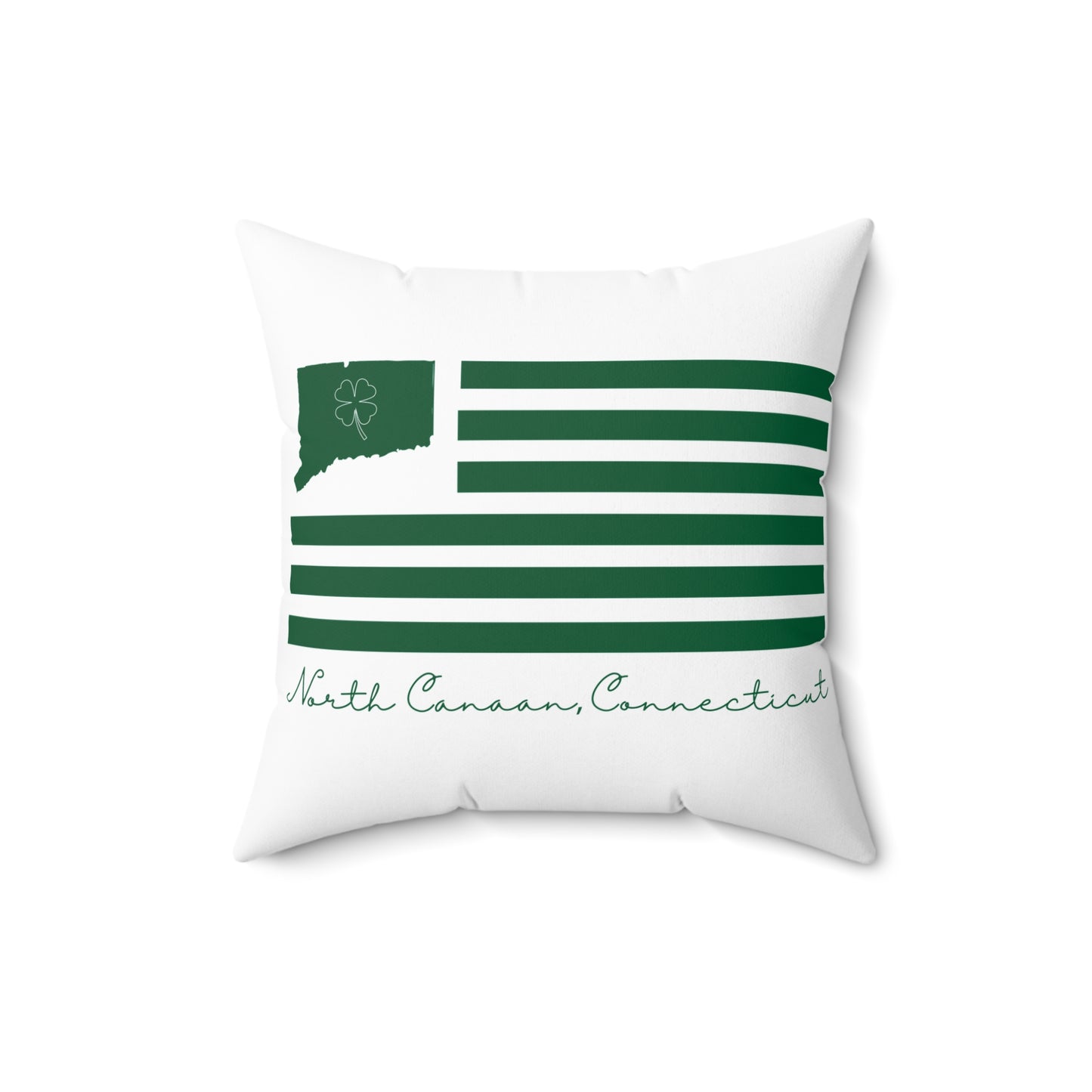 North Canaan Connecticut St. Patrick’s Day Flag Spun Polyester Square Pillow
