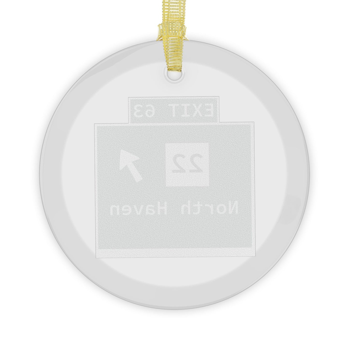 Vintage WCP Exit 63 Sign Glass Ornaments