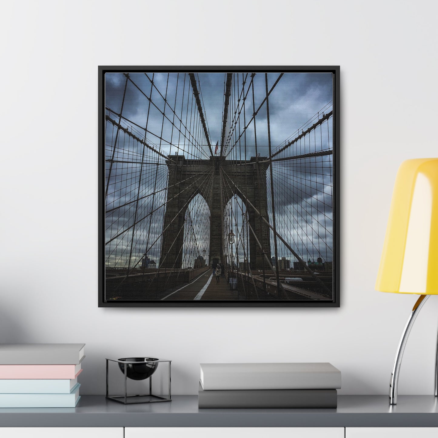 In the middle of the bridge Gallery Canvas Wraps, Square Frame