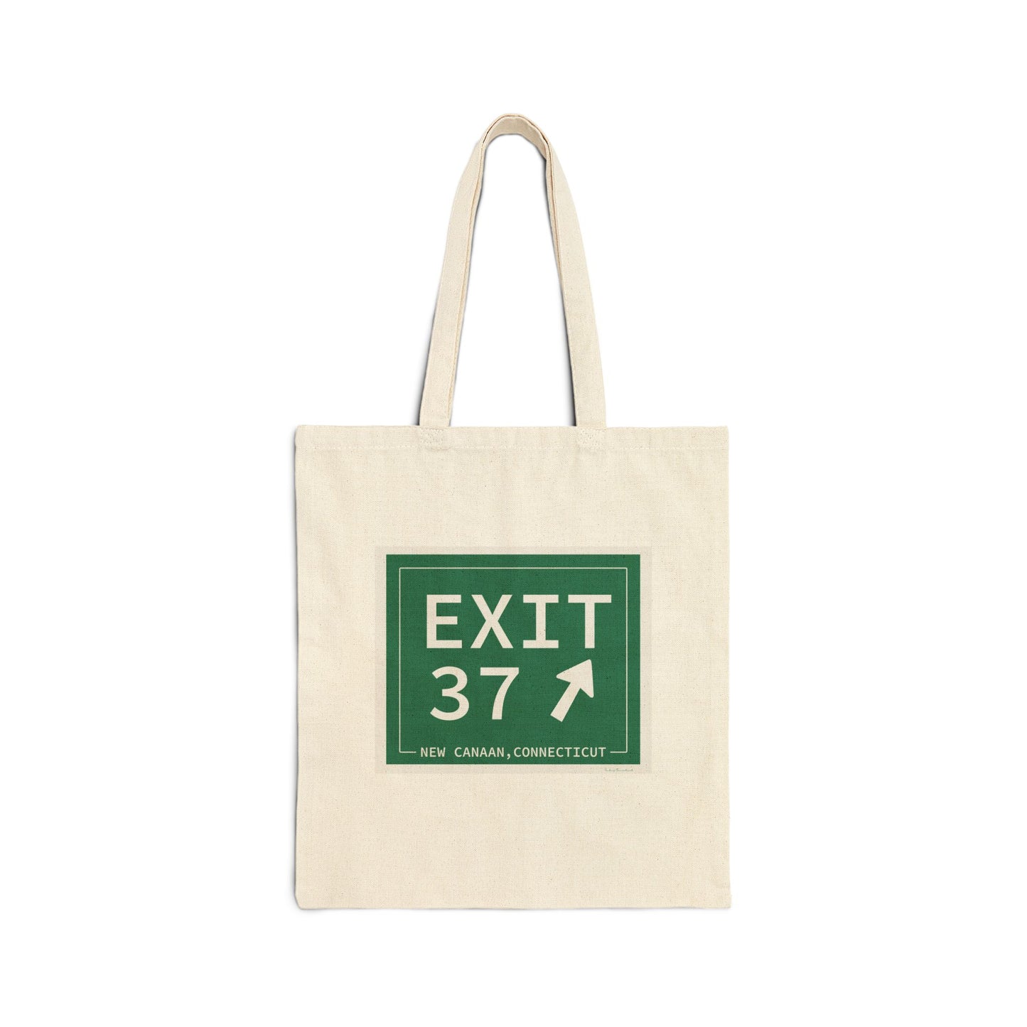 Vintage Exit 37 Merritt Parkway Sign Cotton Canvas Tote Bag