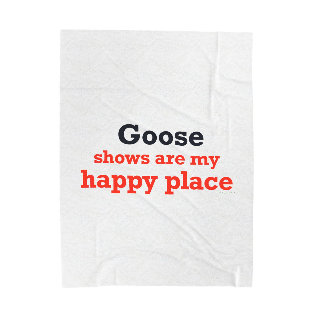 Goose Shows Are My Happy Place  - Blue & Orange Velveteen Plush Blanket