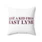 Just a kid from East Lyme Spun Polyester Square Pillow