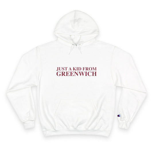 Just a kid from Greenwich Champion Hoodie