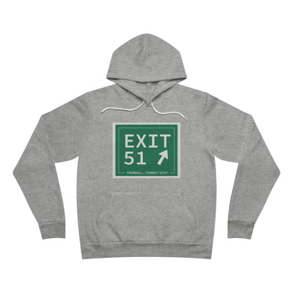 Vintage Exit 51  Merritt Parkway Sign Unisex Sponge Fleece Pullover Hoodie