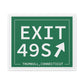Vintage Exit 49S  Merritt Parkway Sign Matte Canvas, Stretched, 1.25"