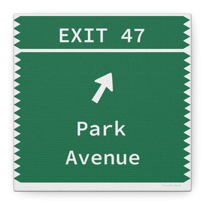Vintage Merritt Parkway Exit 47 Sign Matte Canvas, Stretched, 1.25"