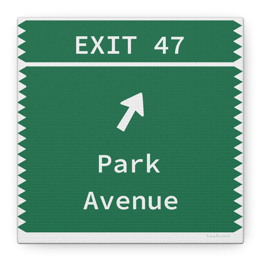 Vintage Merritt Parkway Exit 47 Sign Matte Canvas, Stretched, 1.25"