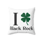 I Clover Black Rock Spun Polyester Square Pillow