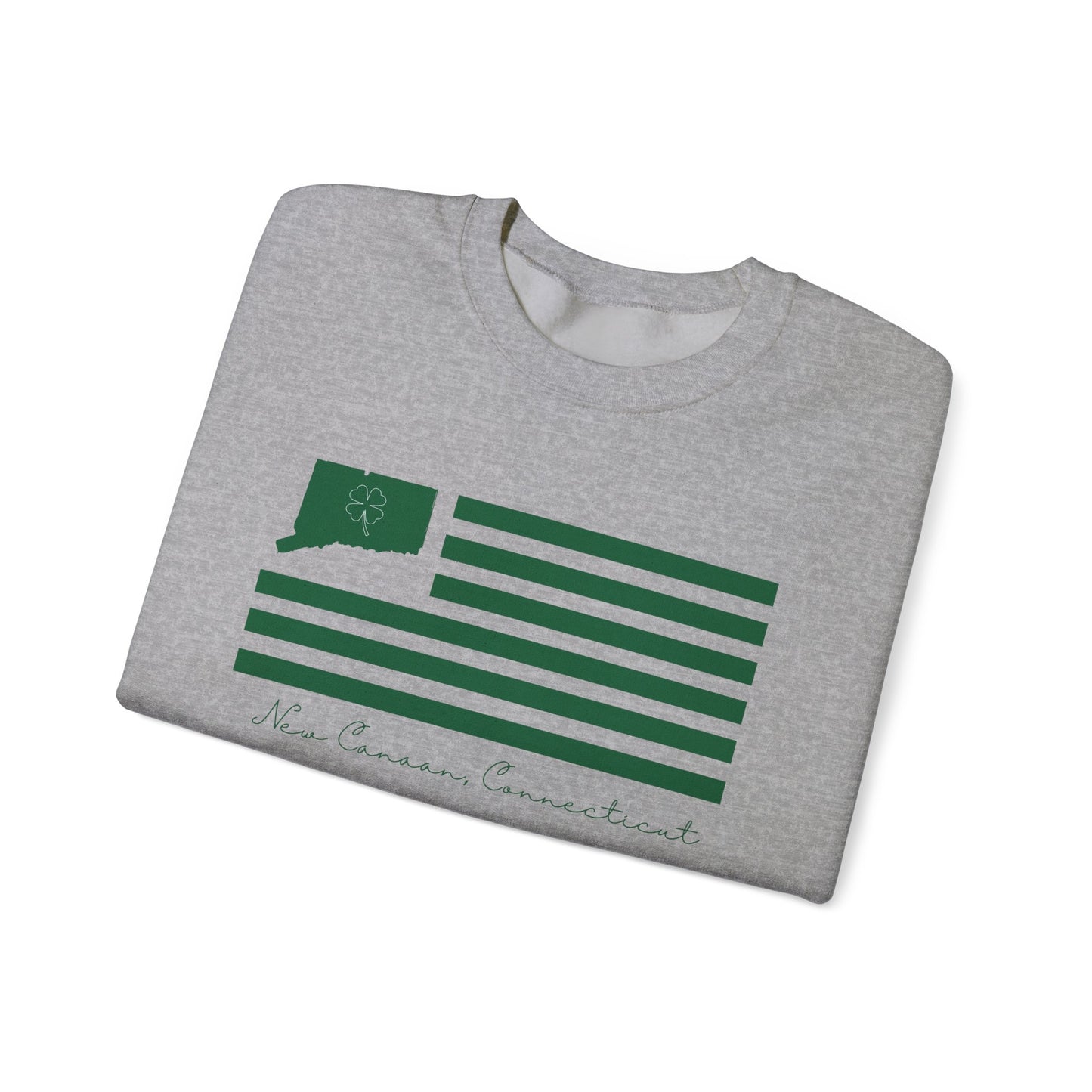 New Canaan Connecticut St Patrick’s Day Flag Unisex Heavy Blend™ Crewneck Sweatshirt