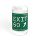 Vintage Exit 60 WCP Sign Sipper Glass, 16oz