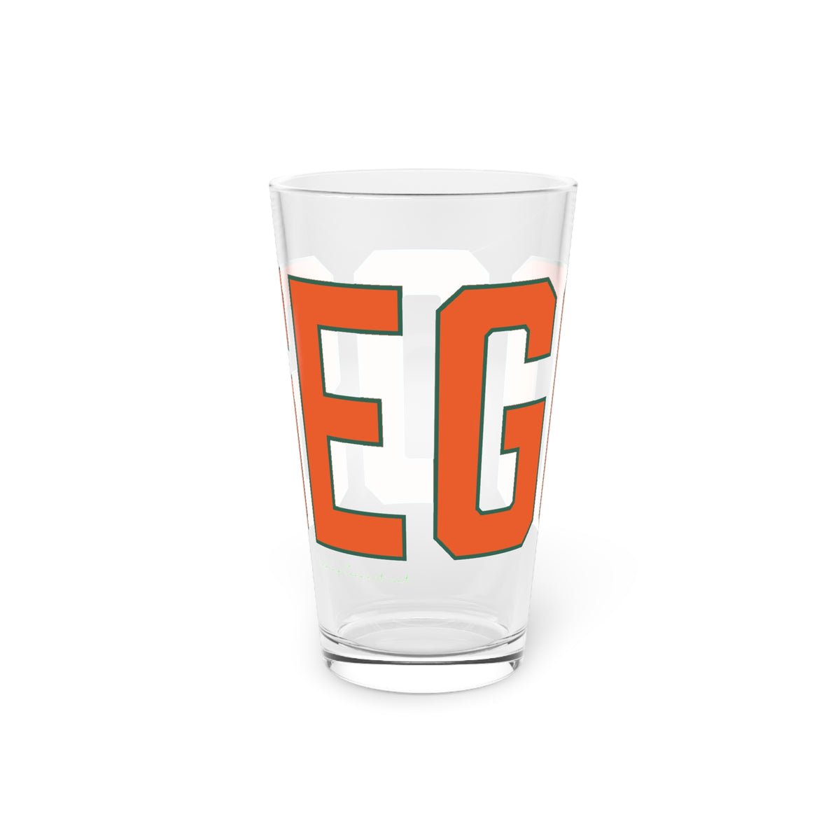 Goose Zip Code Orange & Green Pint Glass, 16oz
