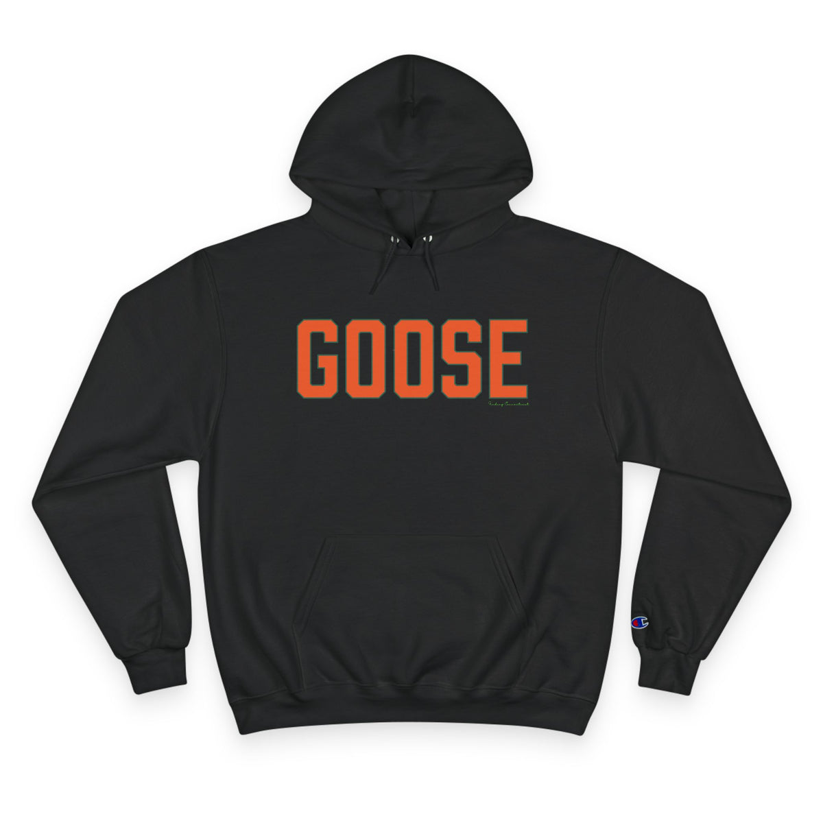 Goose Zip Code Orange & Green Champion Hoodie