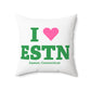 I Heart ESTN Spun Polyester Square Pillow