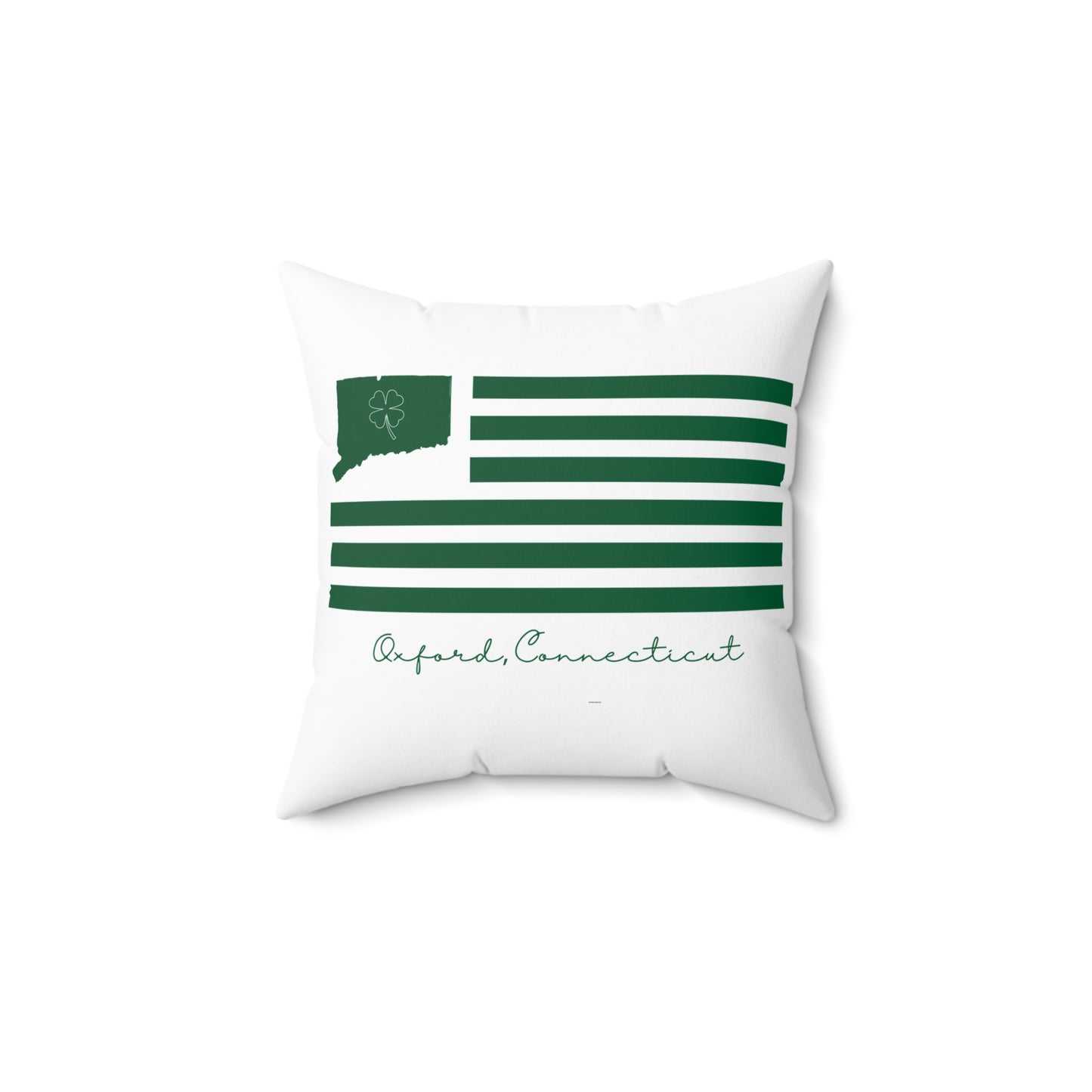 Oxford Connecticut St. Patrick’s Day Flag Spun Polyester Square Pillow