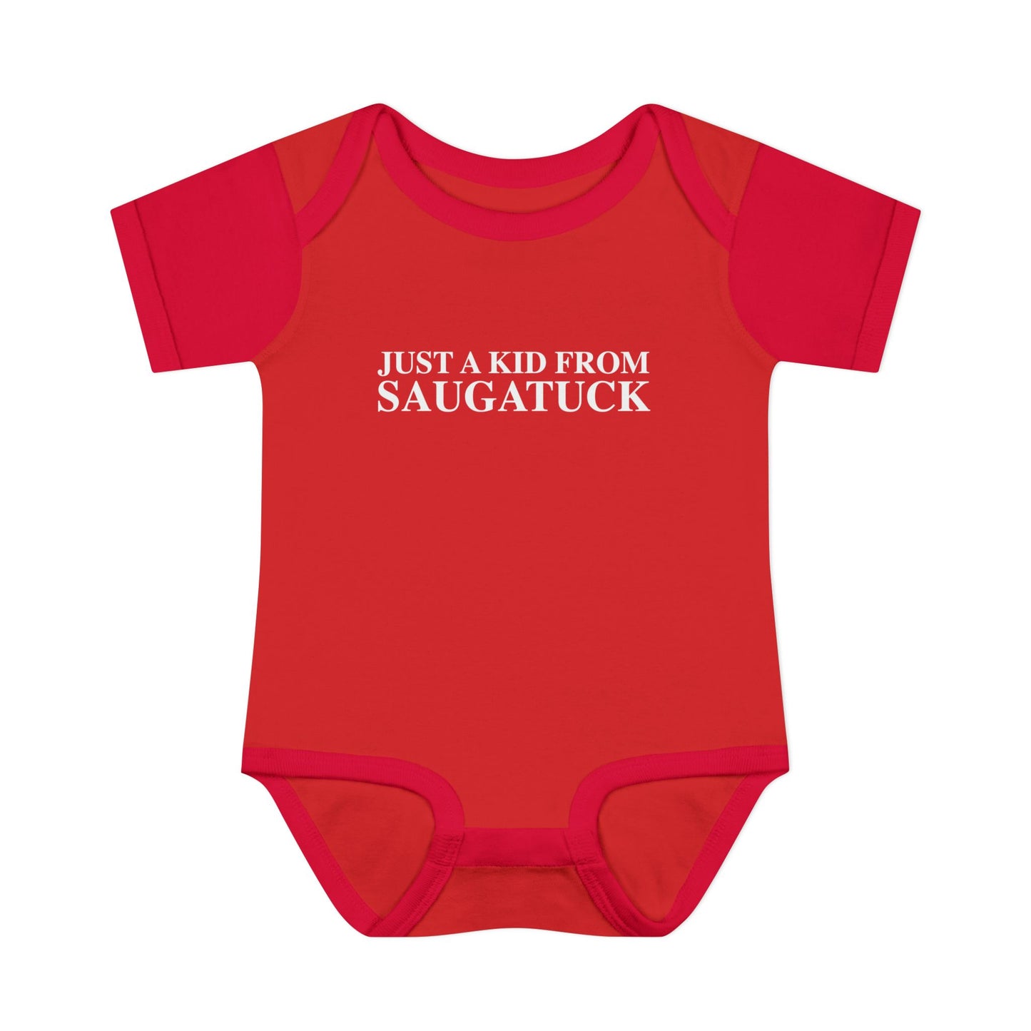 Just a kid from Saugatuck Infant Baby Rib Bodysuit