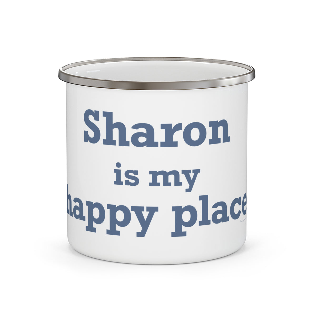 Sharon is My Happy Place Enamel Camping Mug