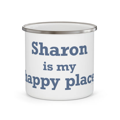 Sharon is My Happy Place Enamel Camping Mug