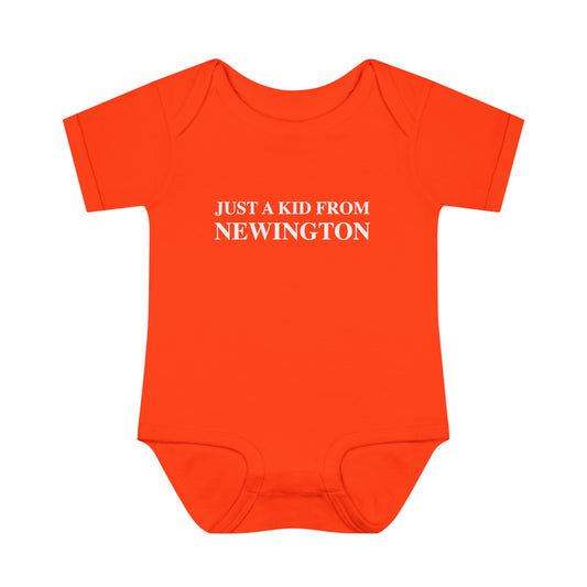 Just a kid from Newington Infant Baby Rib Bodysuit