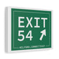 Vintage Exit 54  Merritt Parkway Sign Matte Canvas, Stretched, 1.25"
