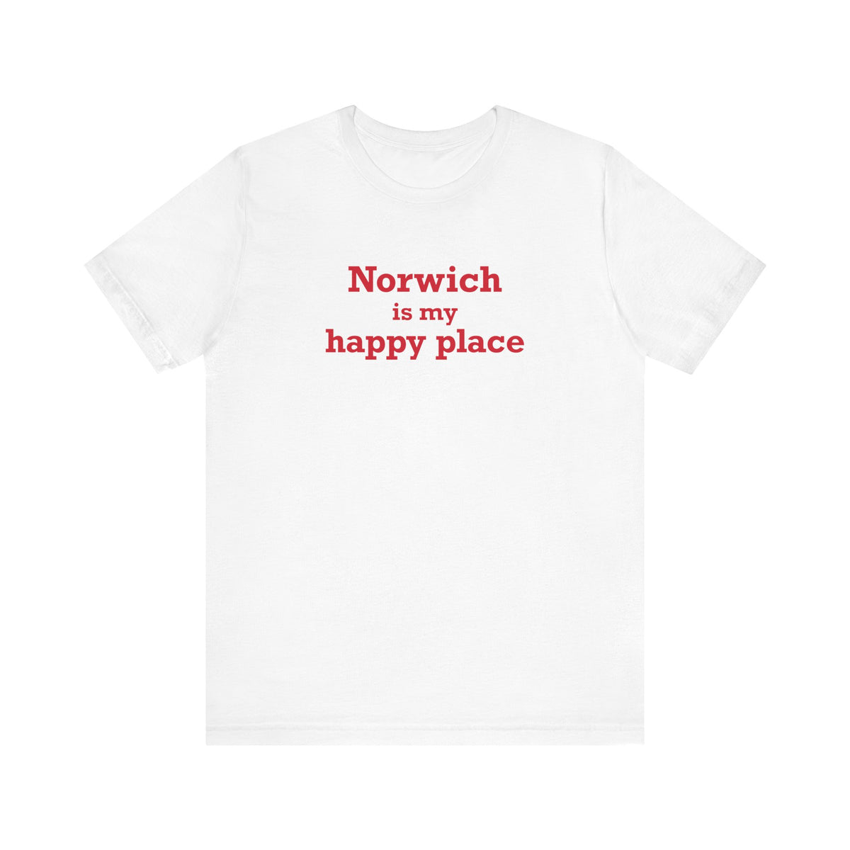 Norwich is My Happy Place Unisex Jersey Short Sleeve T-Shirt