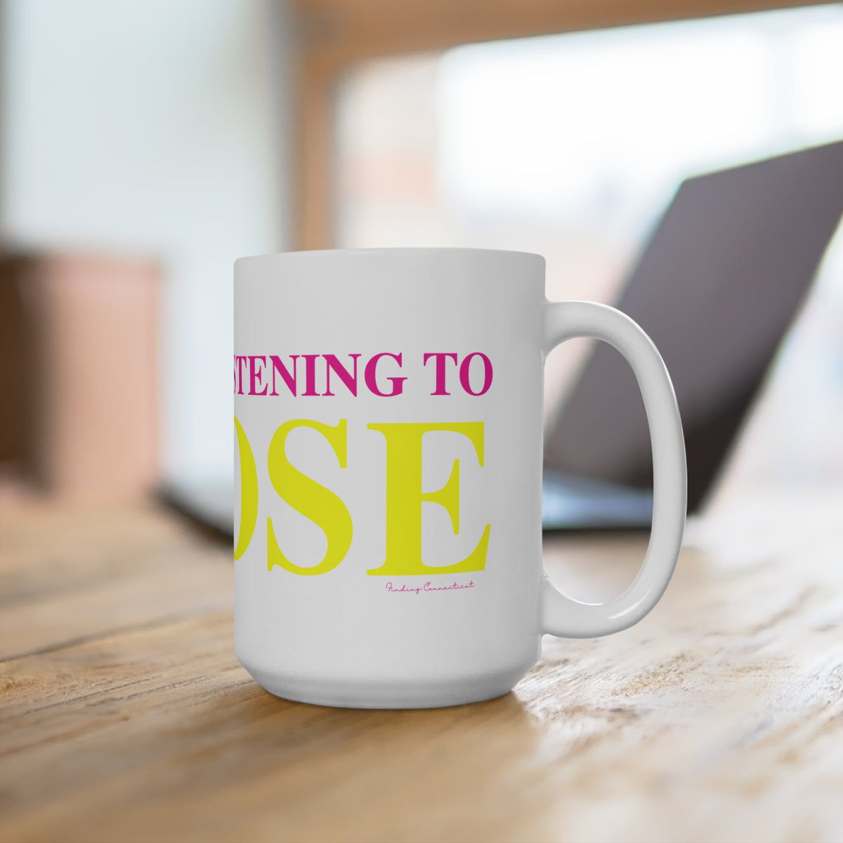 Just a kid listening to Goose - Yellow & Pink Mug 15oz