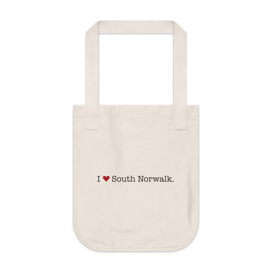 I Heart South Norwalk. Organic Canvas Tote Bag