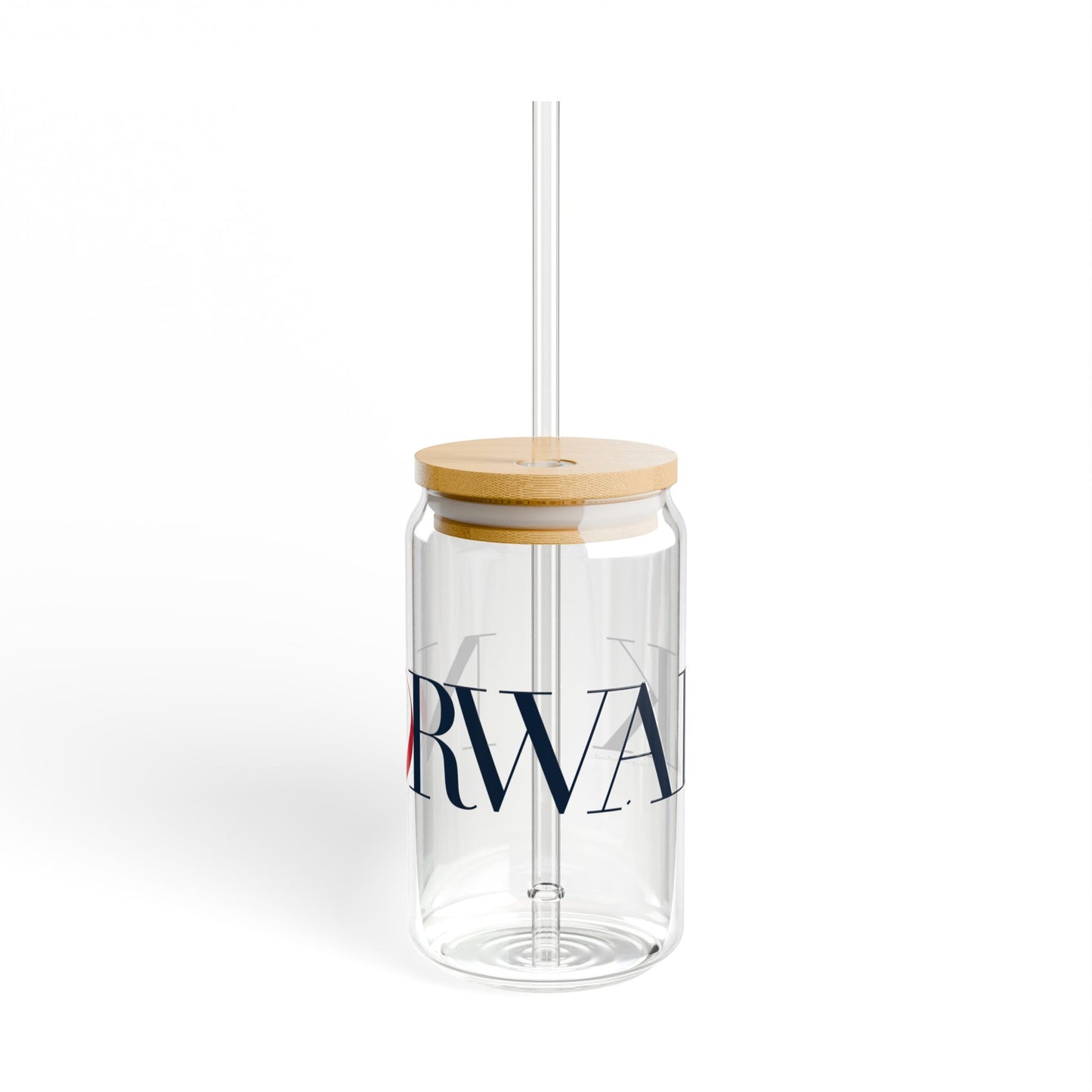 41 Tilt Norwalk Glass Can with Straw and Lid, 16oz