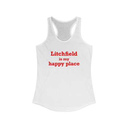 Litchfield Is My Happy Place Women's Ideal Racerback Tank Top