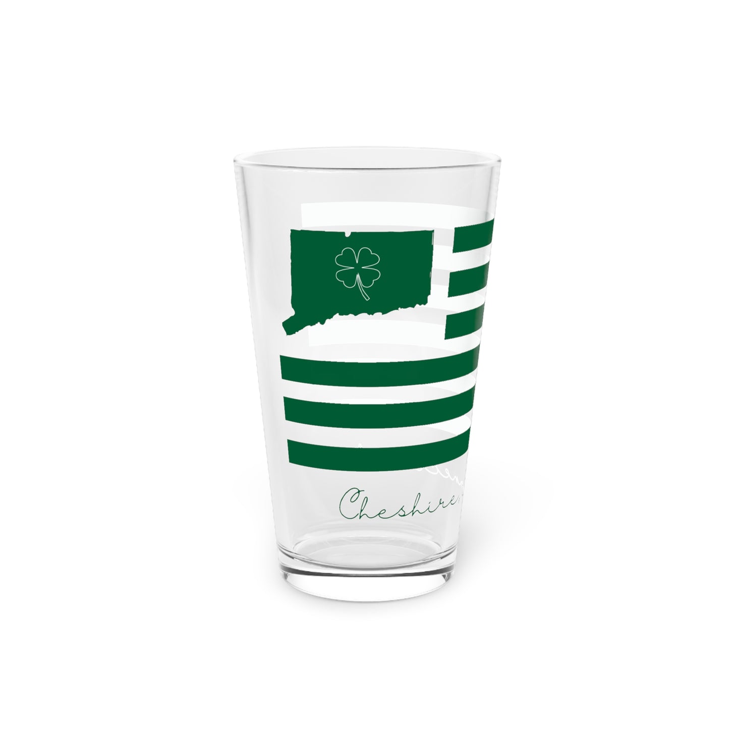 Cheshire Connecticut St. Patrick’s Day Flag Pint Glass, 16oz