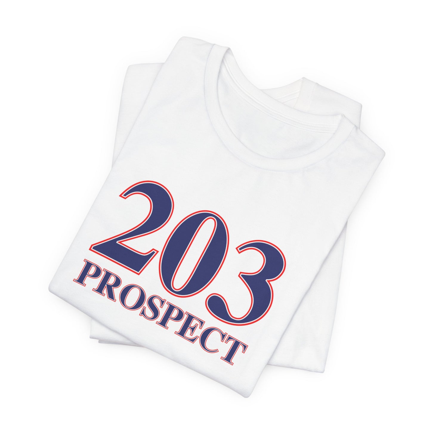 203 Prospect Red White & Blue Unisex Jersey Short Sleeve T-Shirt