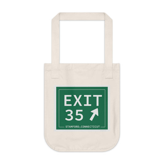 Vintage Exit 35 Merritt Parkway Sign Organic Canvas Tote Bag