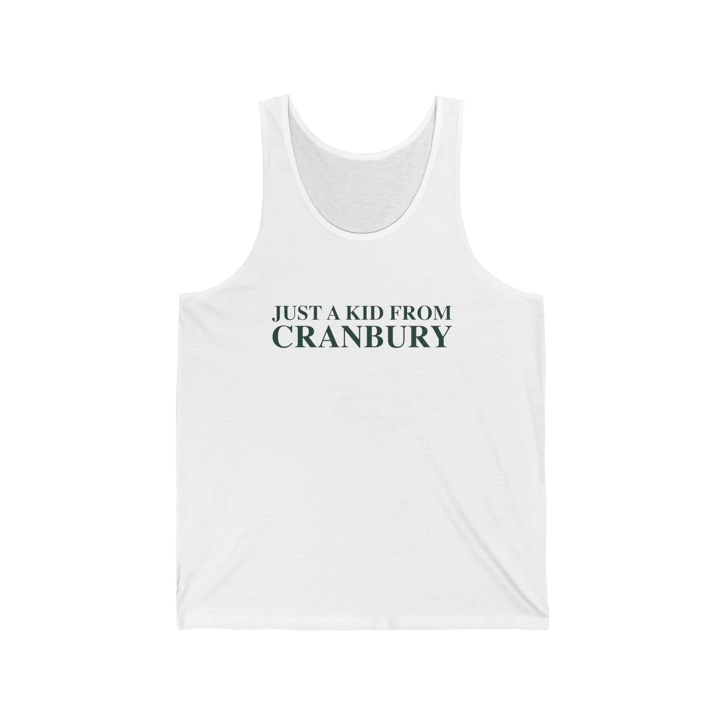 Just a kid from Cranbury Unisex Jersey Tank Top