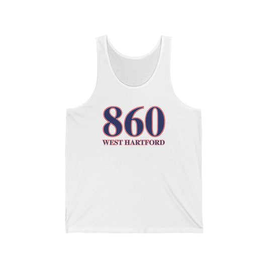 860 West Hartford Red White & Blue Unisex Jersey Tank Top