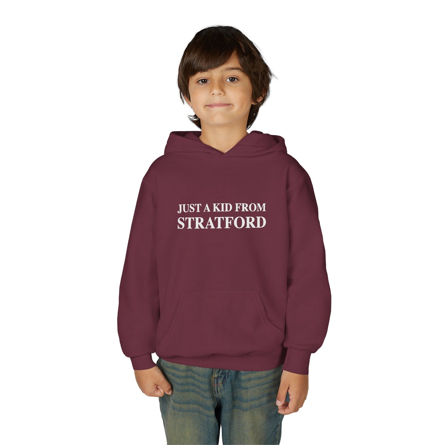 Just a kid from Stratford Youth Heavy Blend Hooded Sweatshirt