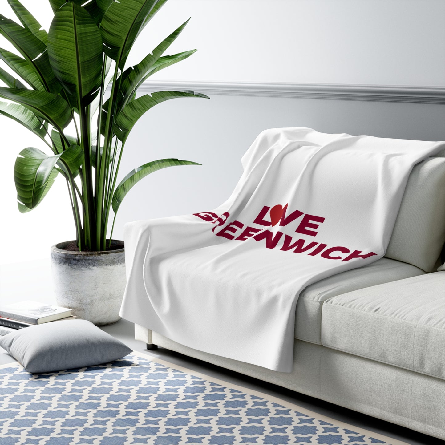 Love Greenwich Sherpa Fleece Blanket