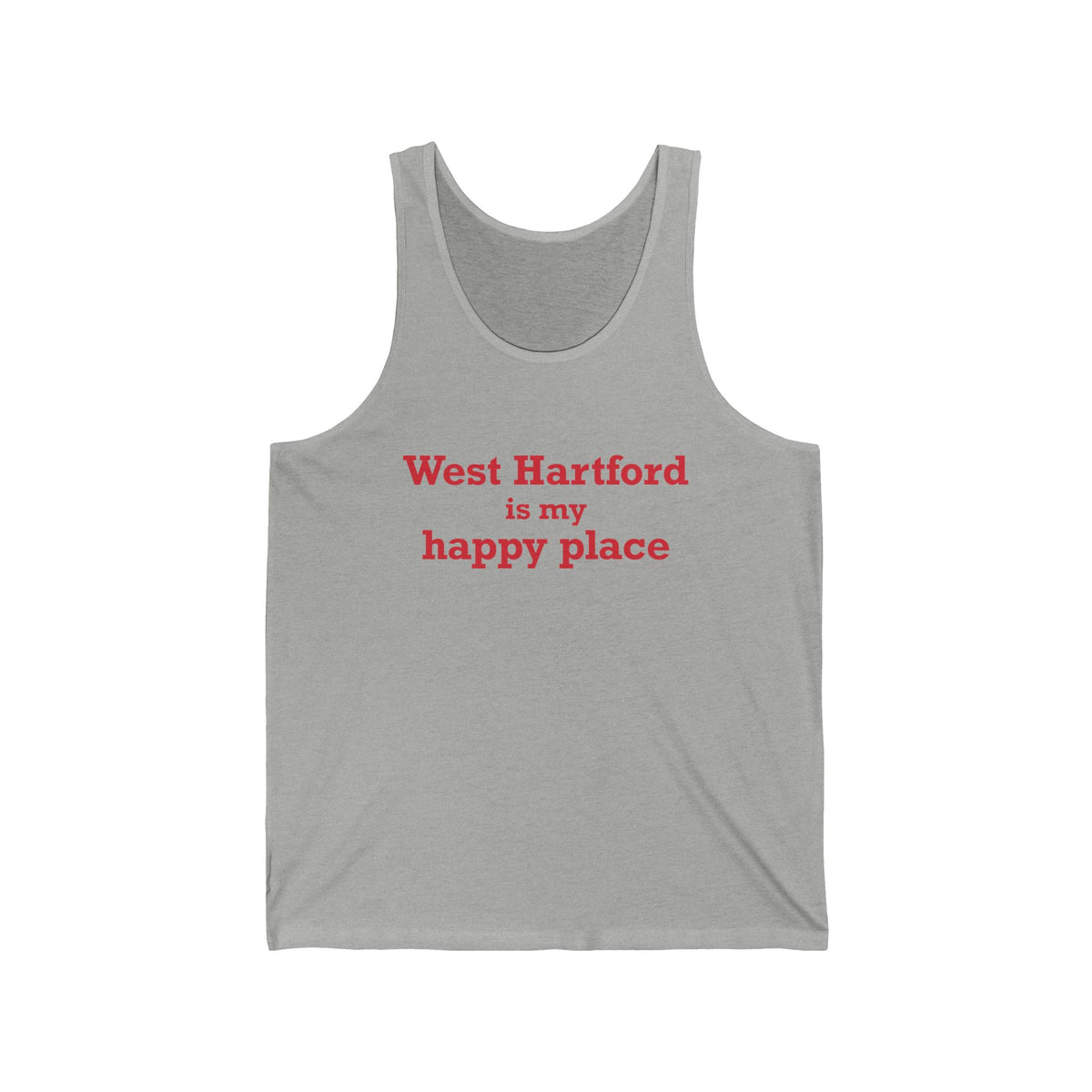 West Hartford is My Happy Place Unisex Jersey Tank Top