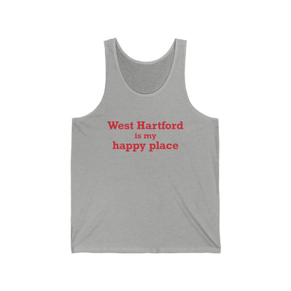 West Hartford is My Happy Place Unisex Jersey Tank Top