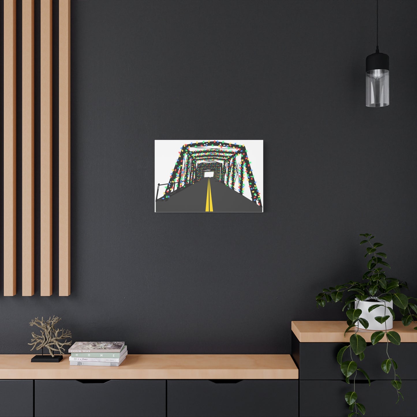 Saugatuck Bridge Lights Matte Canvas, Stretched, 1.25"