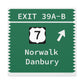 Vintage Merritt Parkway Exit 39 A-B SignMatte Canvas, Stretched, 1.25"