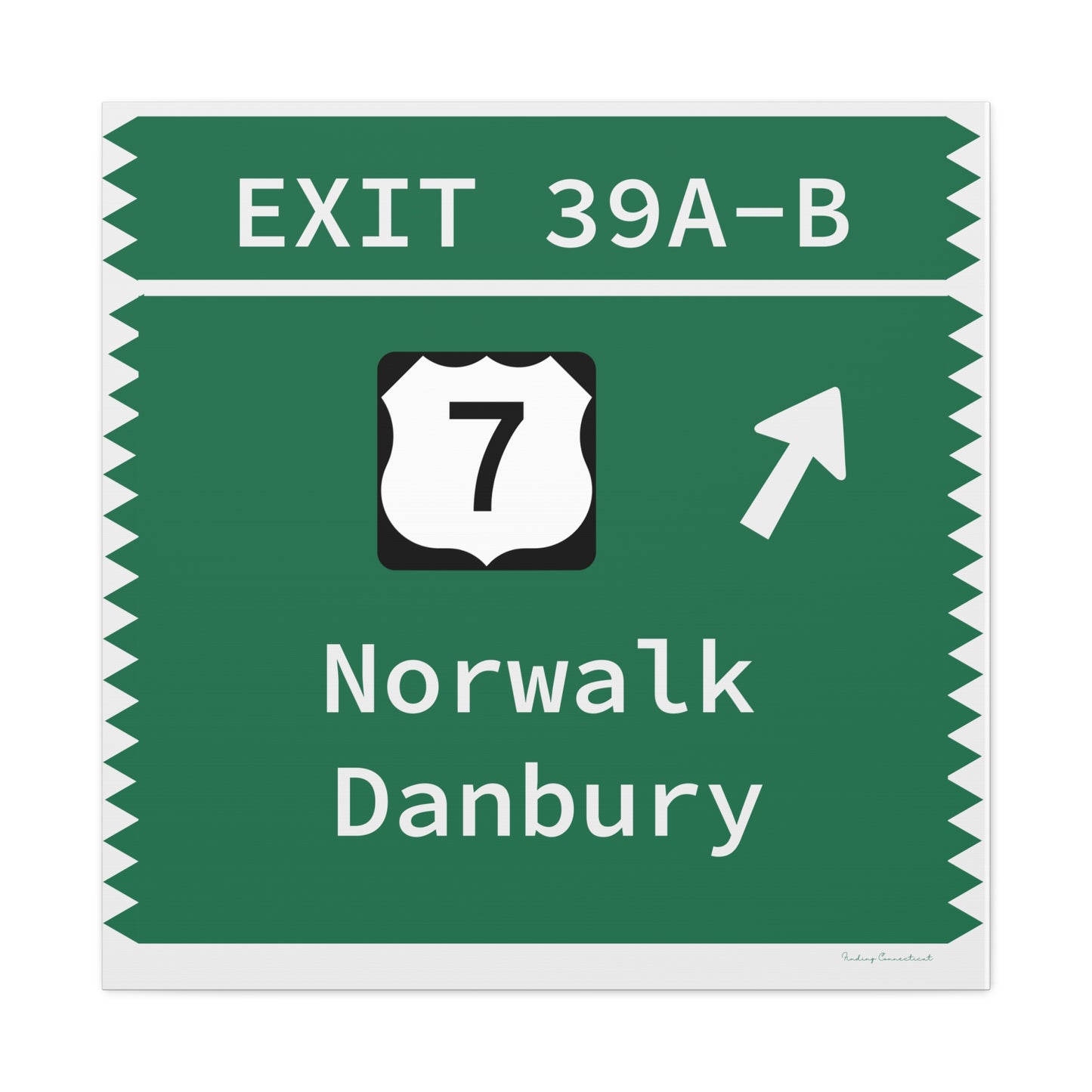 Vintage Merritt Parkway Exit 39 A-B SignMatte Canvas, Stretched, 1.25"
