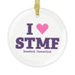 I Heart STMF Glass Ornaments