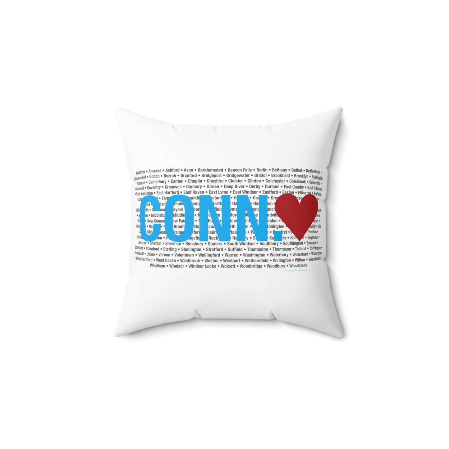 Connecticut Love Spun Polyester Square Pillow