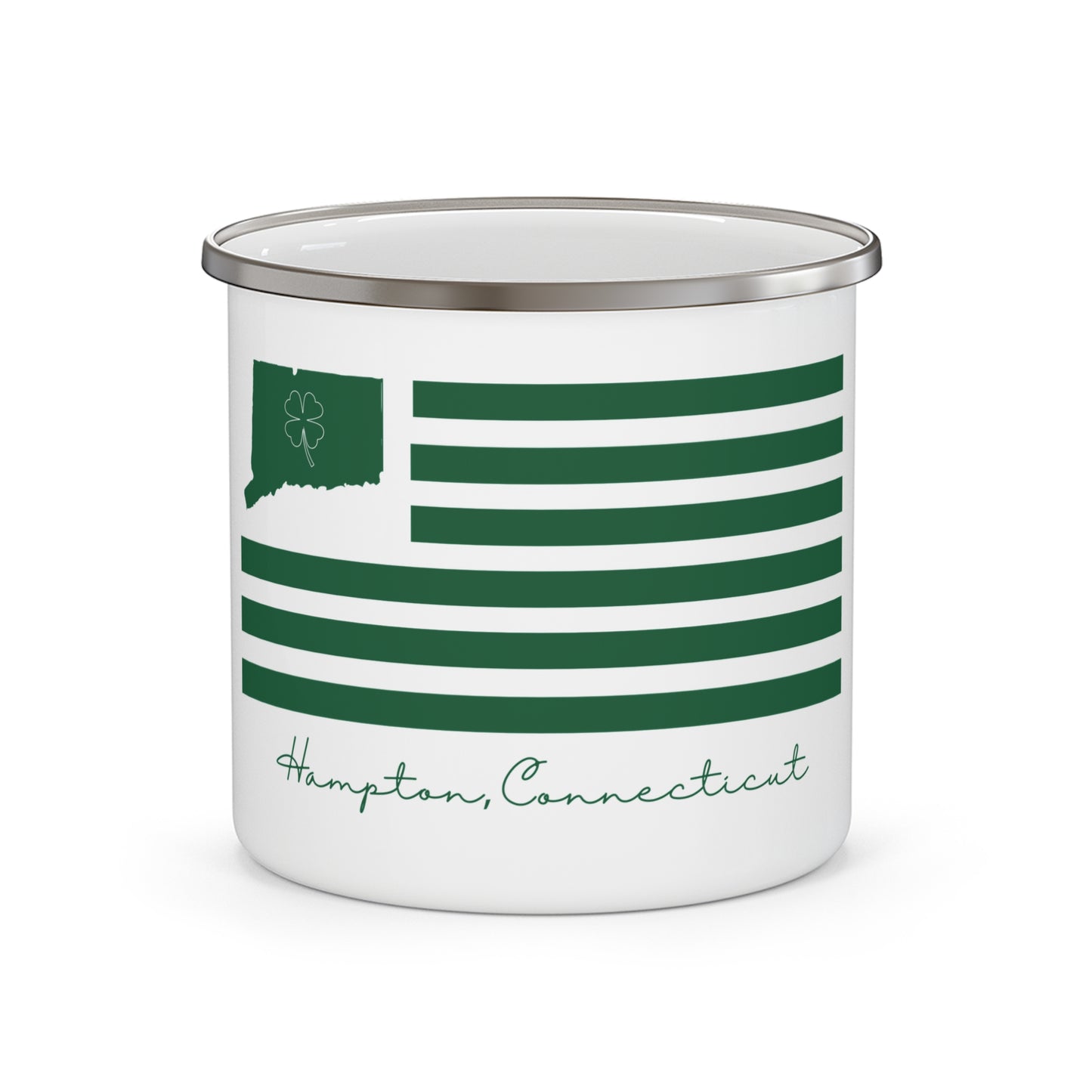 Hampton Connecticut St. Patrick’s Day Flag  Enamel Camping Mug