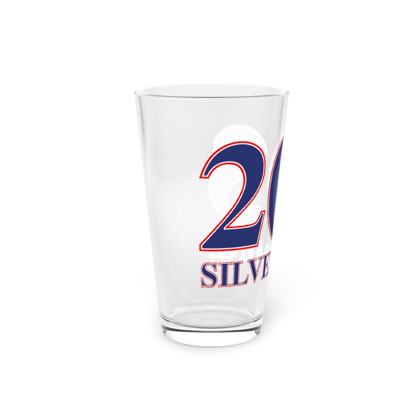 203 Silvermine Red, White & Blue Pint Glass, 16oz