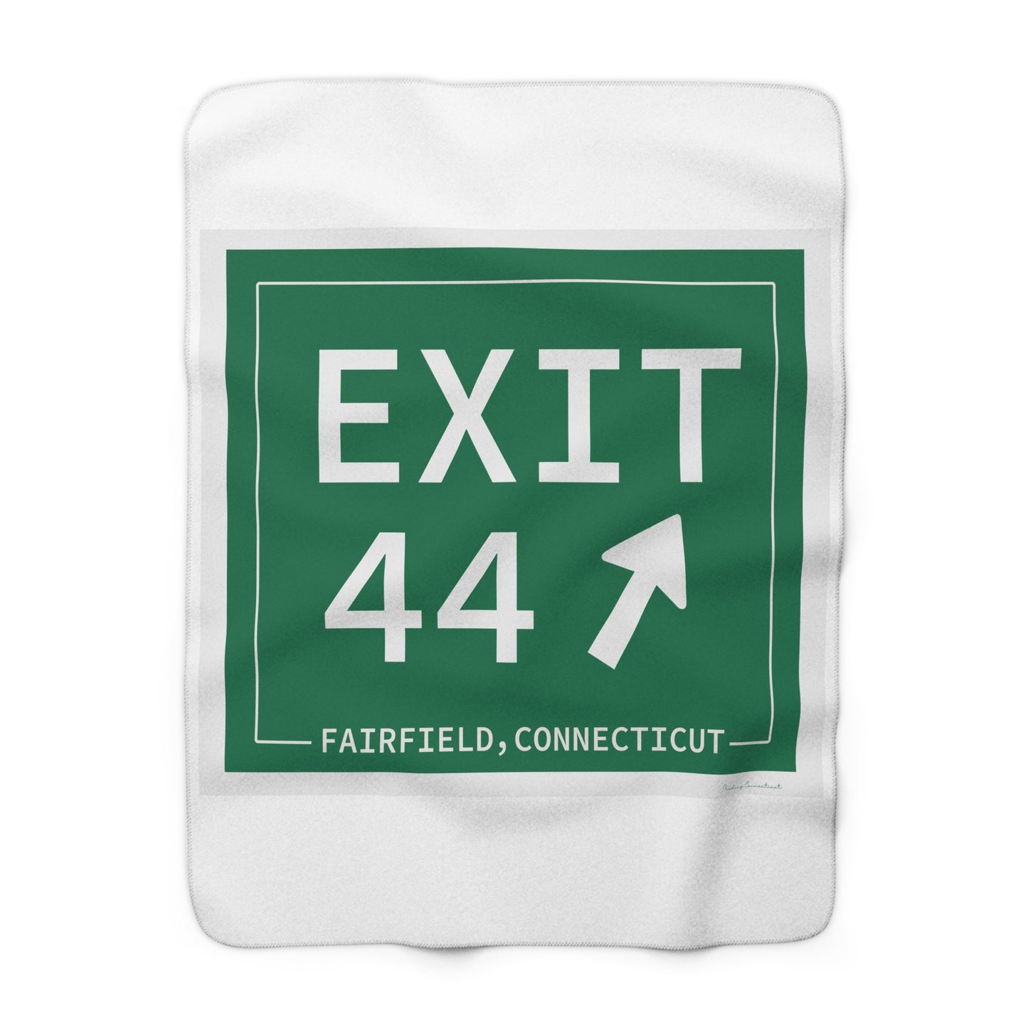 Vintage Exit 44 Merritt Parkway Sign Sherpa Fleece Blanket