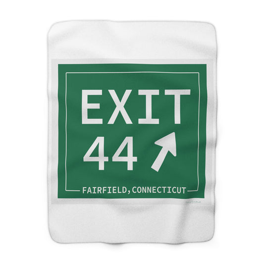 Vintage Exit 44 Merritt Parkway Sign Sherpa Fleece Blanket