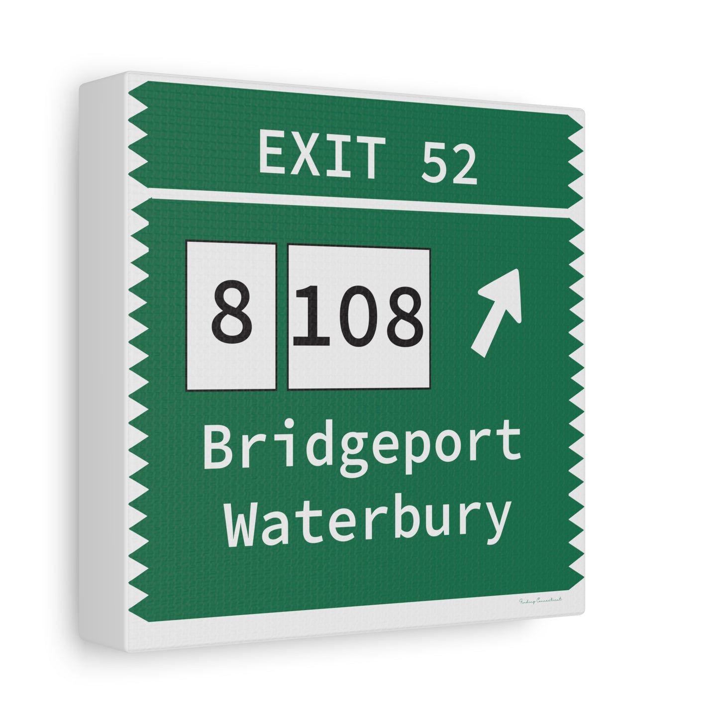 Vintage Merritt Parkway Exit 52 Sign Matte Canvas, Stretched, 1.25"