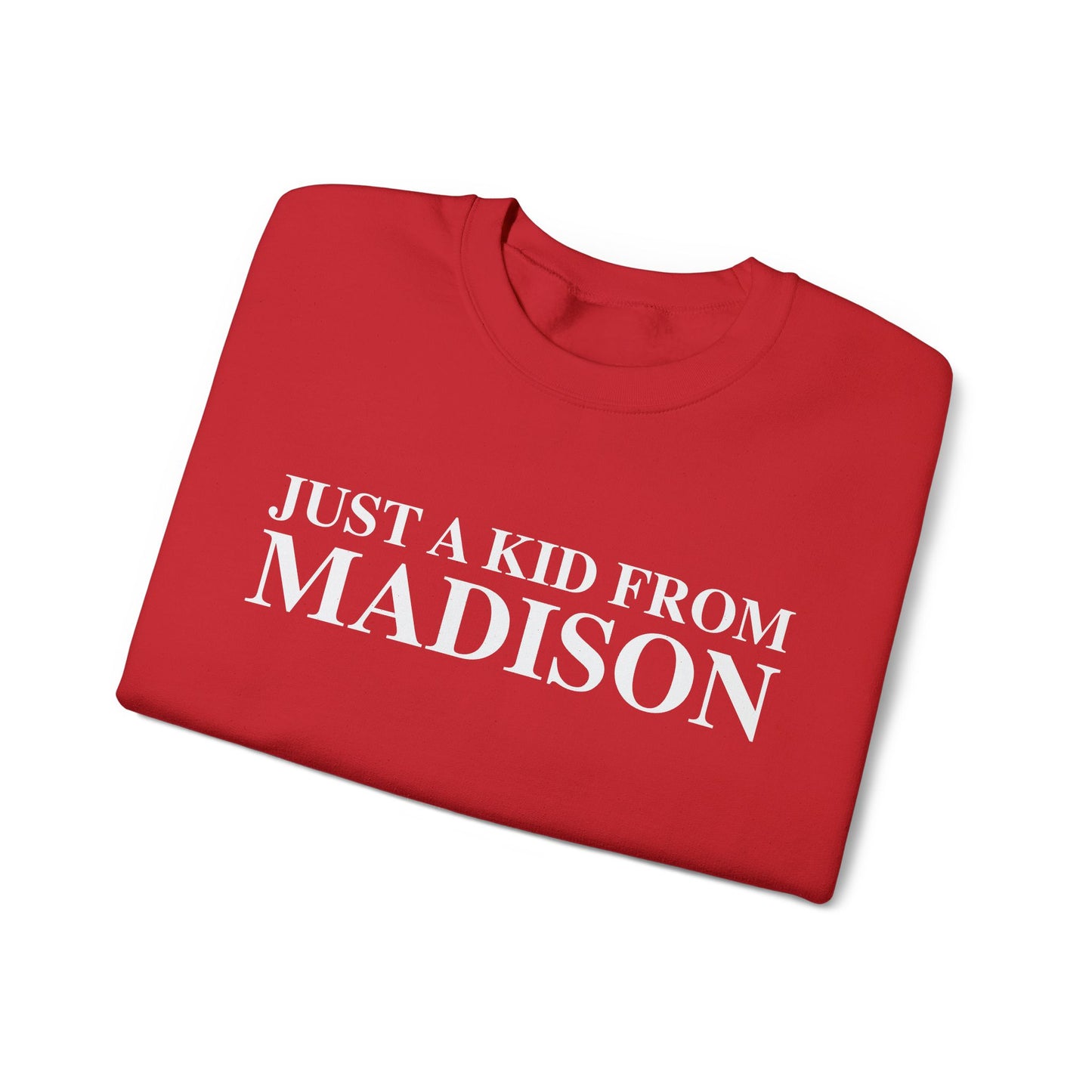 Just a kid from Madison Unisex Heavy Blend™ Crewneck Sweatshirt