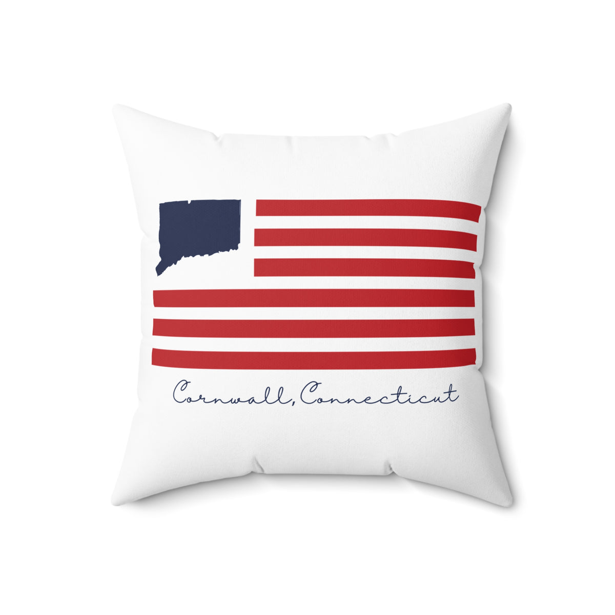 Cornwall Connecticut Flag Spun Polyester Square Pillow
